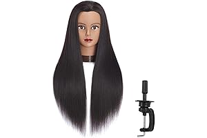 Professional 26-28" Long Hair Mannequin Head for Hairdressers and Cosmetology Training