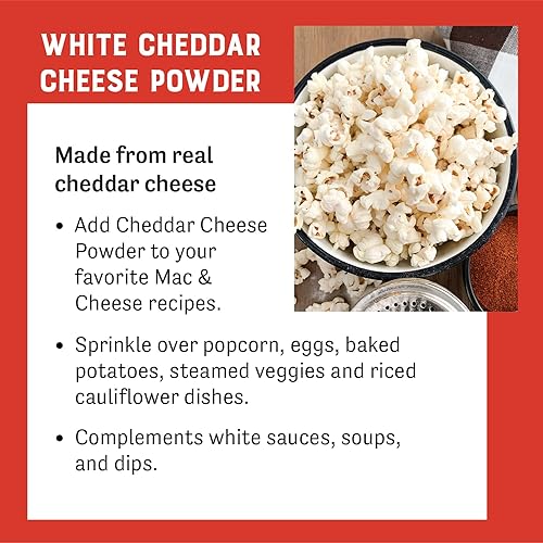 Miniatura 5 de Judees White Cheddar Cheese Powder 1125oz - 100 Non-GMO rBST Hormone-Free - Gluten-Free  Nut-Free - Made from Real Cheddar Cheese - Made in USA -
