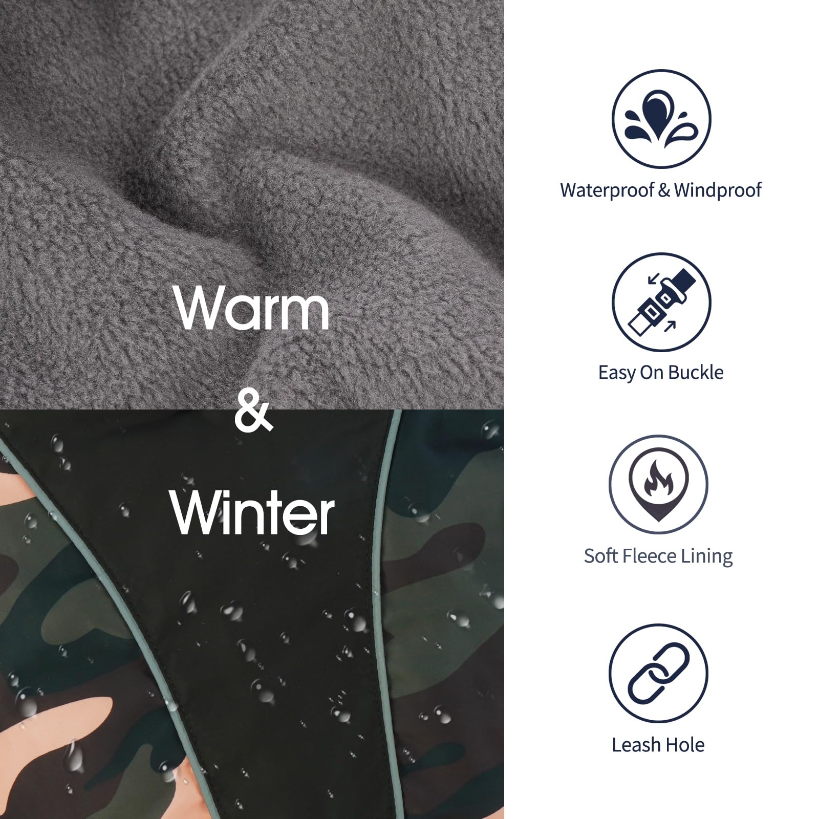 IECOii Cappotti e giubbotti per cani,Cappotto invernale per cani impermeabile giubbotto cane calda Giacca per cani antivento Abbigliamento per cani Completo per cani di taglia piccola di taglia media