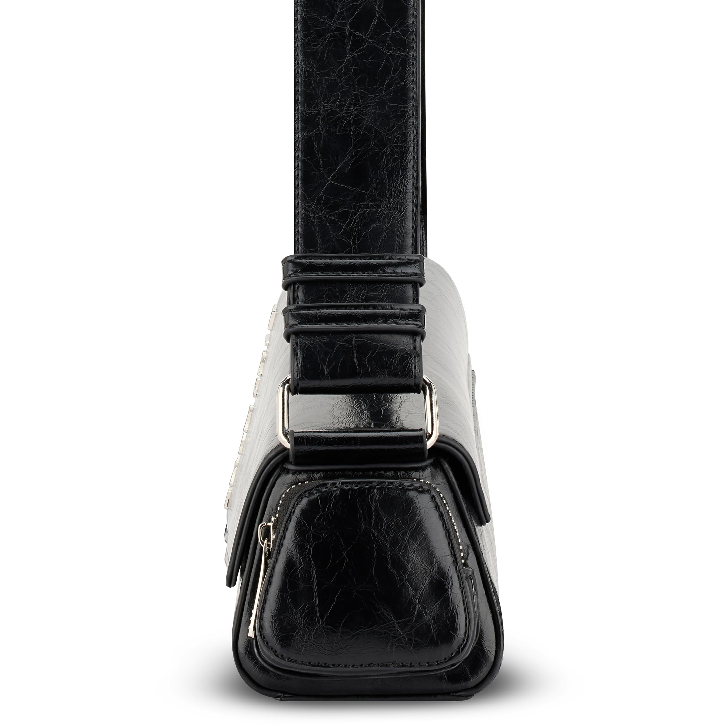 Expatrié Bolso de Hombro Mujer - Grace - Bolso Bandolera Asimétrica de Piel Sintética - Bolsa de Mano para el Día y la Noche - Y2K Bolso Vintage de Cuero Vegano - Estilo Retro