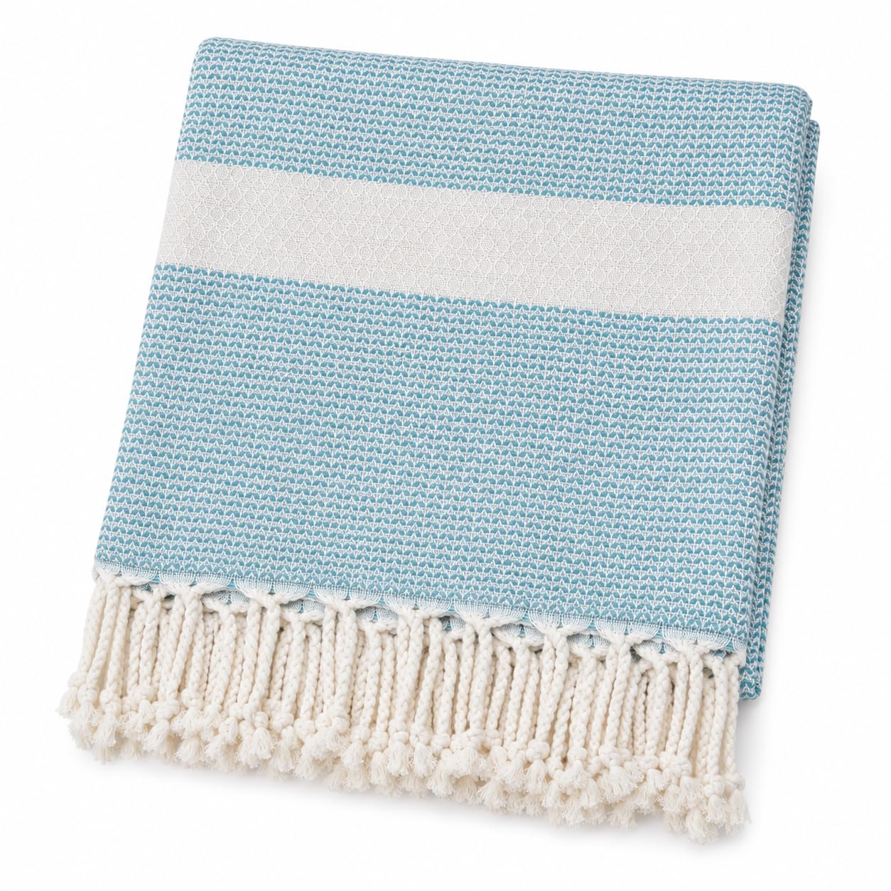Babila Turkish Hammam Peshtemal Towel | Lightweight & Quick-Drying & Absorbent | Turkish Travel, Spa & Beach Towel | Soft, Compact & Versatile | Turquoise, 100 x 180cm โ image 1