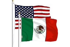 G128 Combo Pack: USA American & Mexico Flag 3x5 Ft 75D