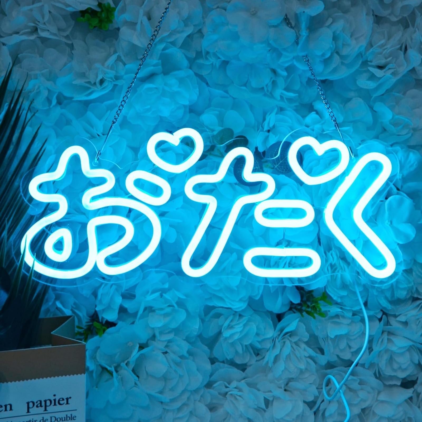 Kawaii かわいいLed Neon Sign Japanese Cherry Blossoms Light up Wall Decor Sign for Girls Room Bedroom Store Decoration Birthday Party Christmas