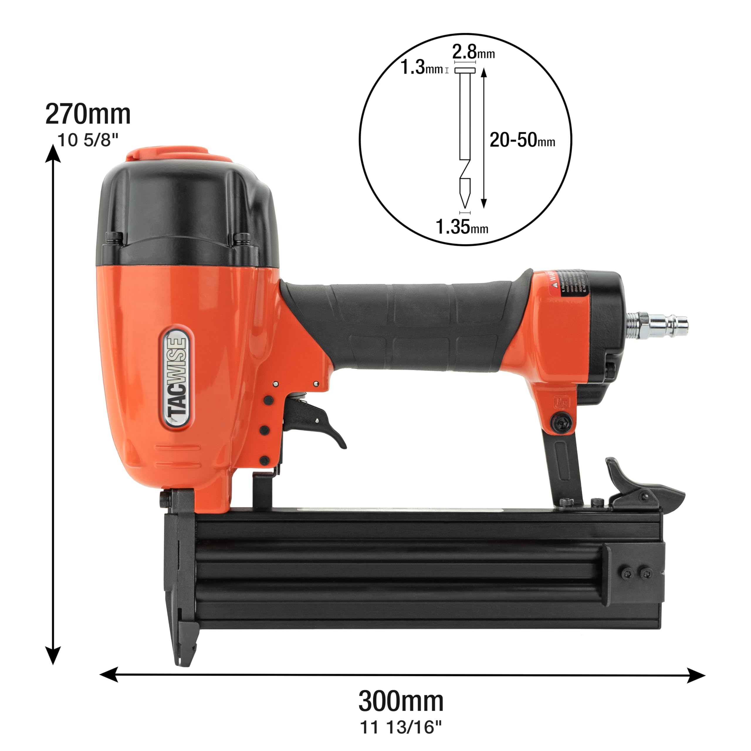 Tacwise DFN50V Chiodatrice Pneumatica di Finitura, Utilizza Chiodi Tipo 160 (16G) da 20-50 mm