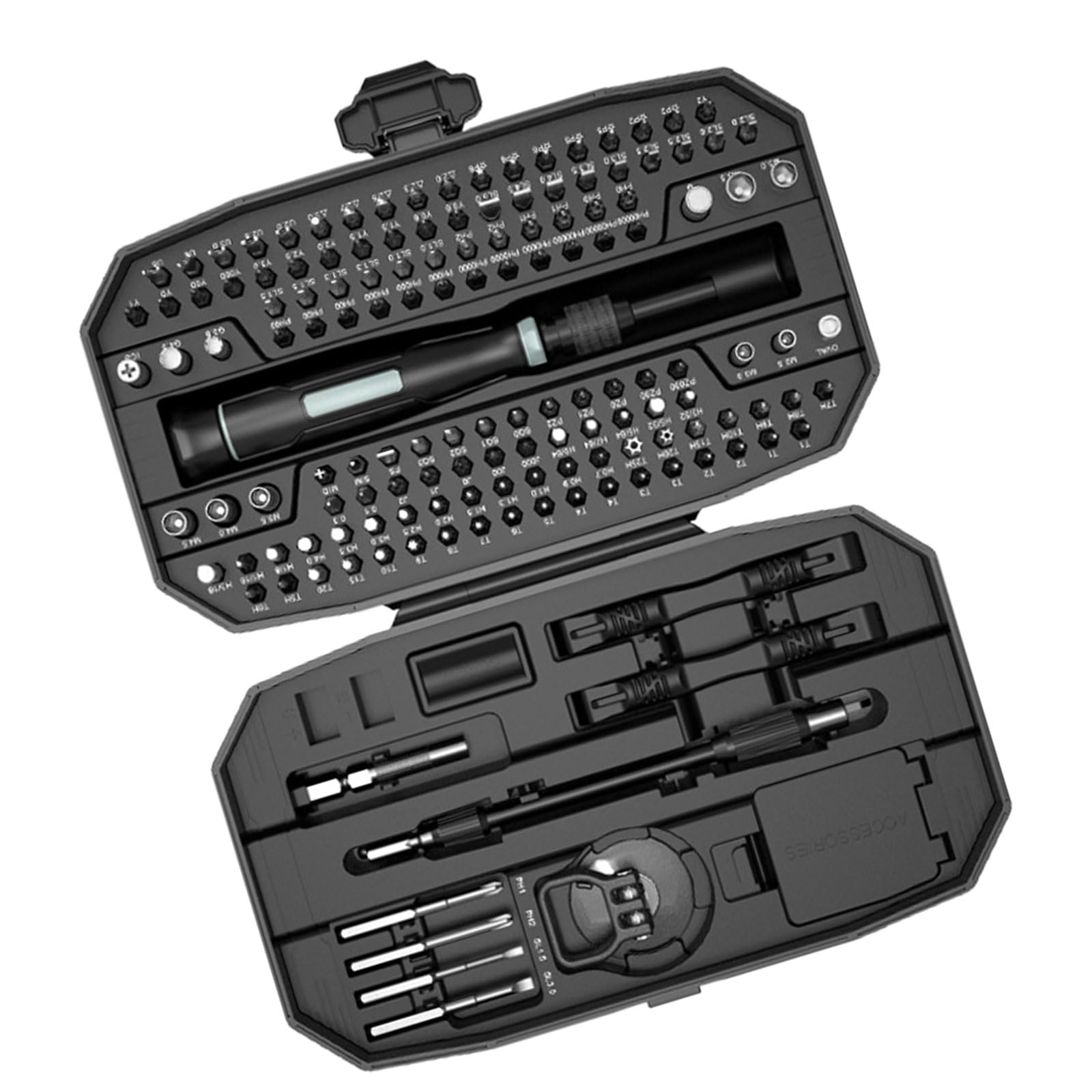 Buxuaaaa Black 152Pc Screwdriver With Grip & Steel Tips For Electronics, Watches, And Home Repairs Screwdriver Set With Steel Bit And Ergonomic Handle