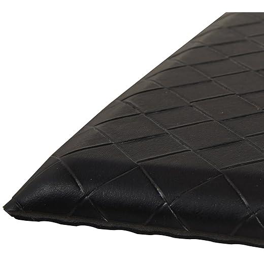 Amazon Basics Anti-Fatigue Standing Mat, Non-Slip, Cushioned Comfort Mat for Home, Office and Kitchen, 20" x 36" x 0.6", Black, 1-Pack