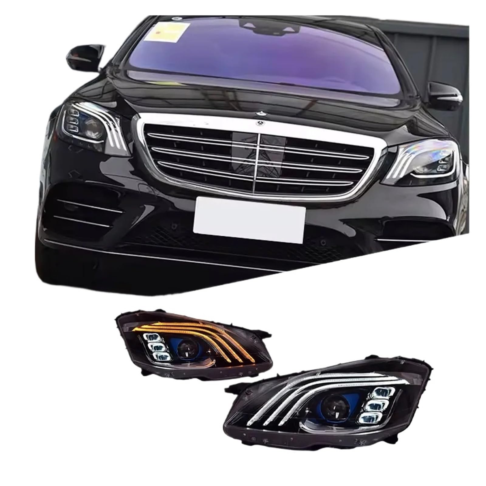 Amazon | ベンツSクラスW221 2006-2013と互換性のある車のヘッドランプ