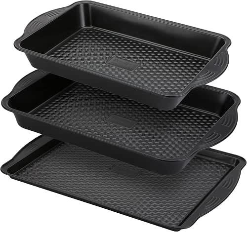 Prestige Aerolift Backbleche für Backofen, antihaftbeschichtet, 3er-Set, spülmaschinenfest, Ofenblech-Set mit