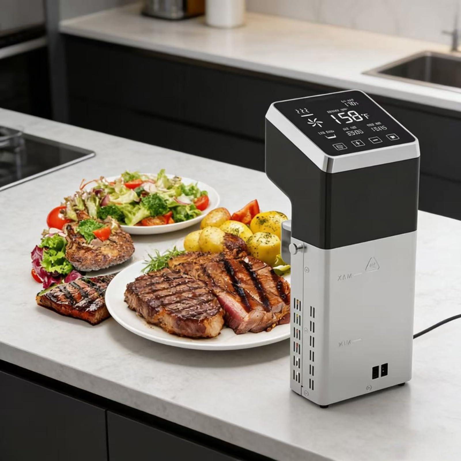 Commercial Sous Vide Precision Cooker 1400W | Fast-Heating Immersion Circulator | Thermal Sous Vide Machine with Accurate Temperature & Timer | IPX7 Waterproof | Quiet | For Restaurants & Home Kitchen