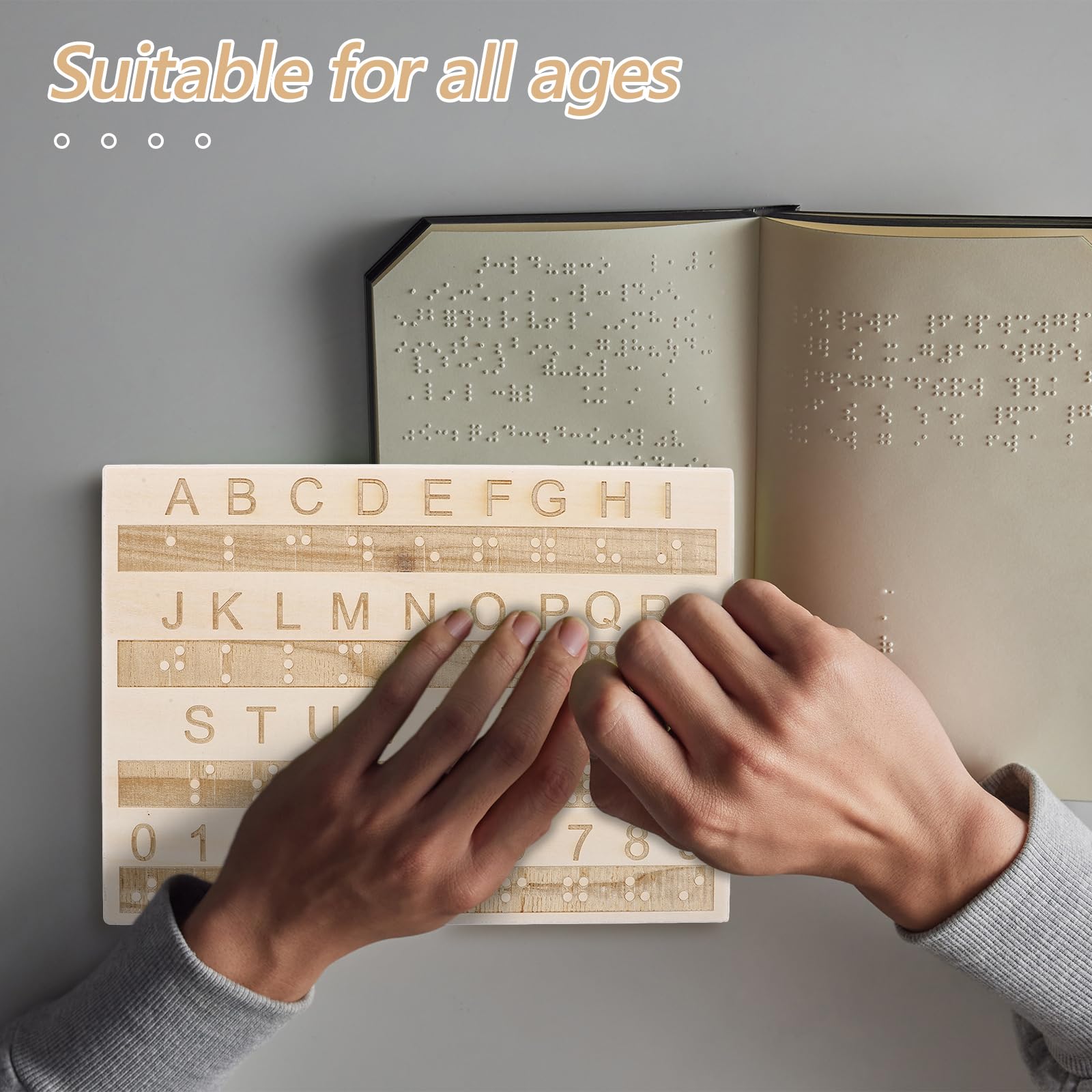 Abaodam Wooden Braille Board for Visually Impaired Child to Learn Braille, can Be Read Using the Hands - Image 3