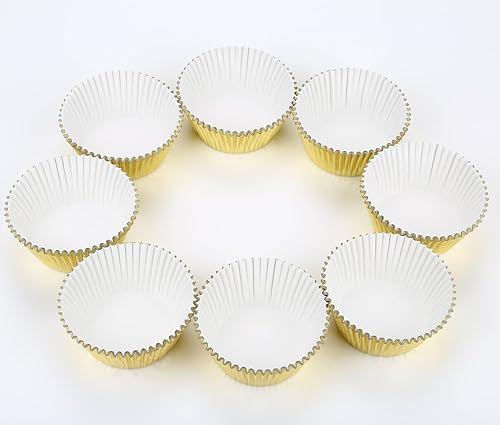Vista 6 de Gifbera Moldes Estándar para Cupcakes de Lámina Dorada, Envoltorios Metálicos para Hornear, 200
