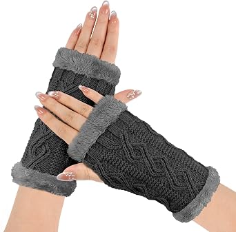 Womens Fingerless Gloves - Women Knitted Arm Warmer Wrist Warmer