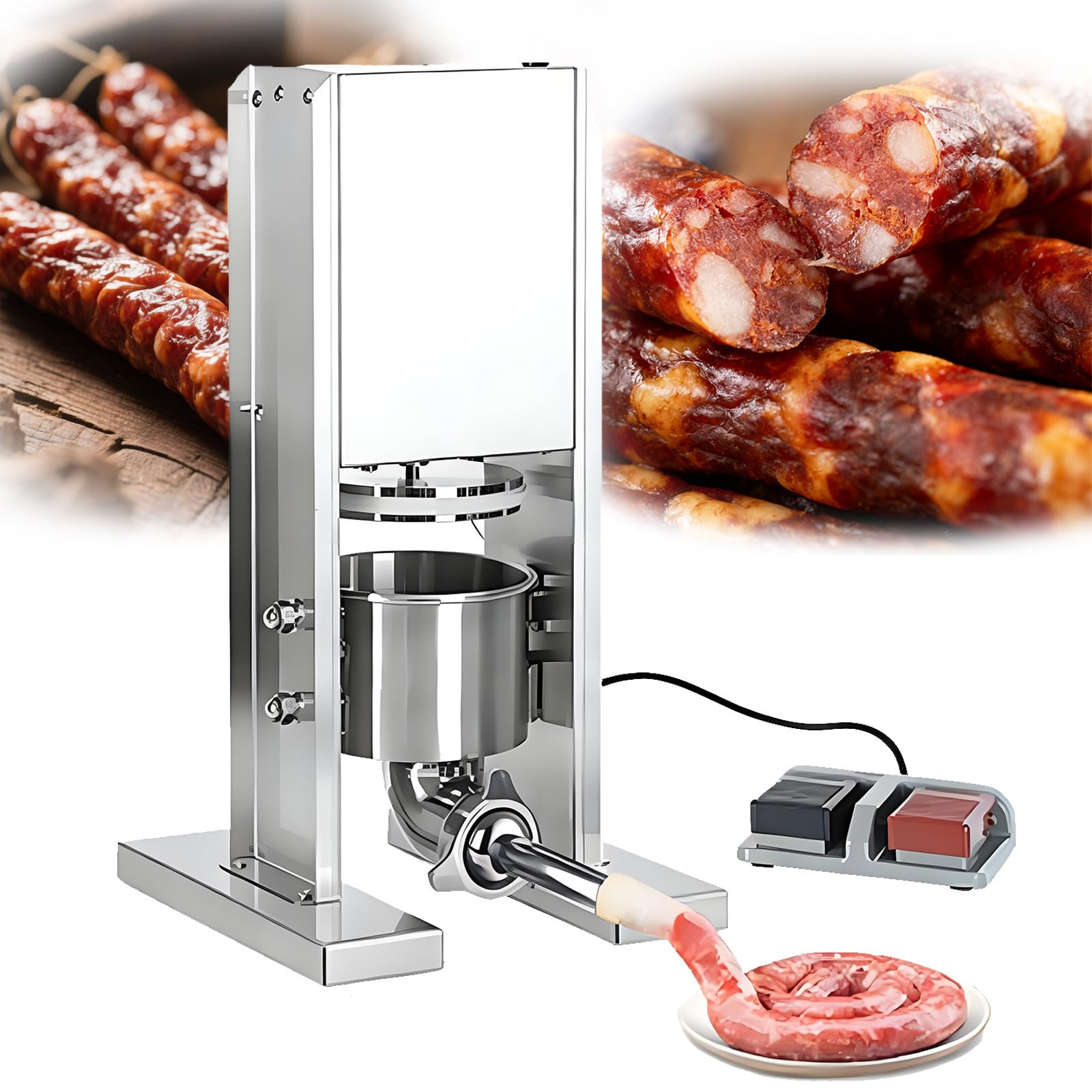 Machine à saucisses automatique poussoir vertical inox avec tubes 13 19 32mm
