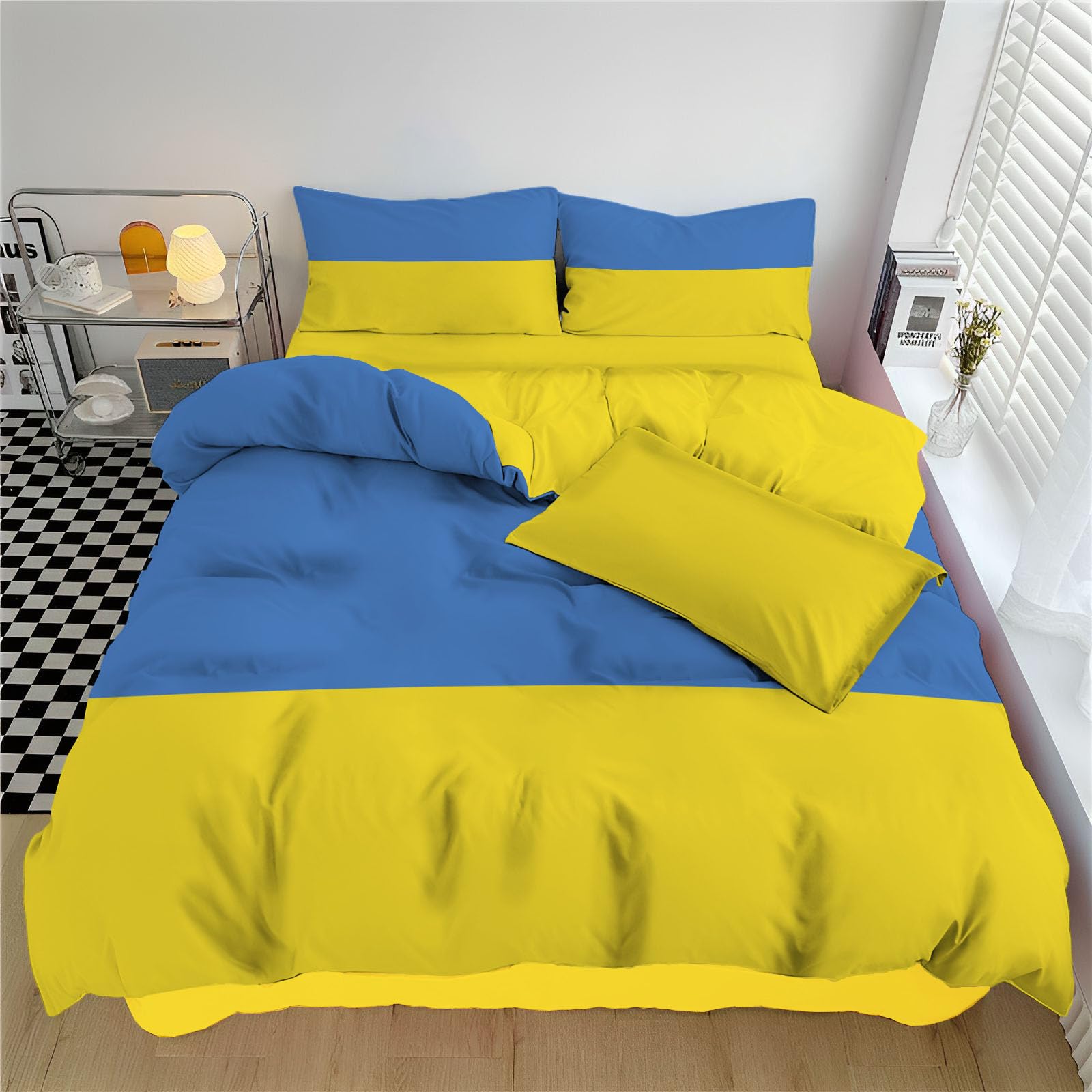 Housse de couette drapeau Ukraine 200x200 parure de lit microfibre lavable