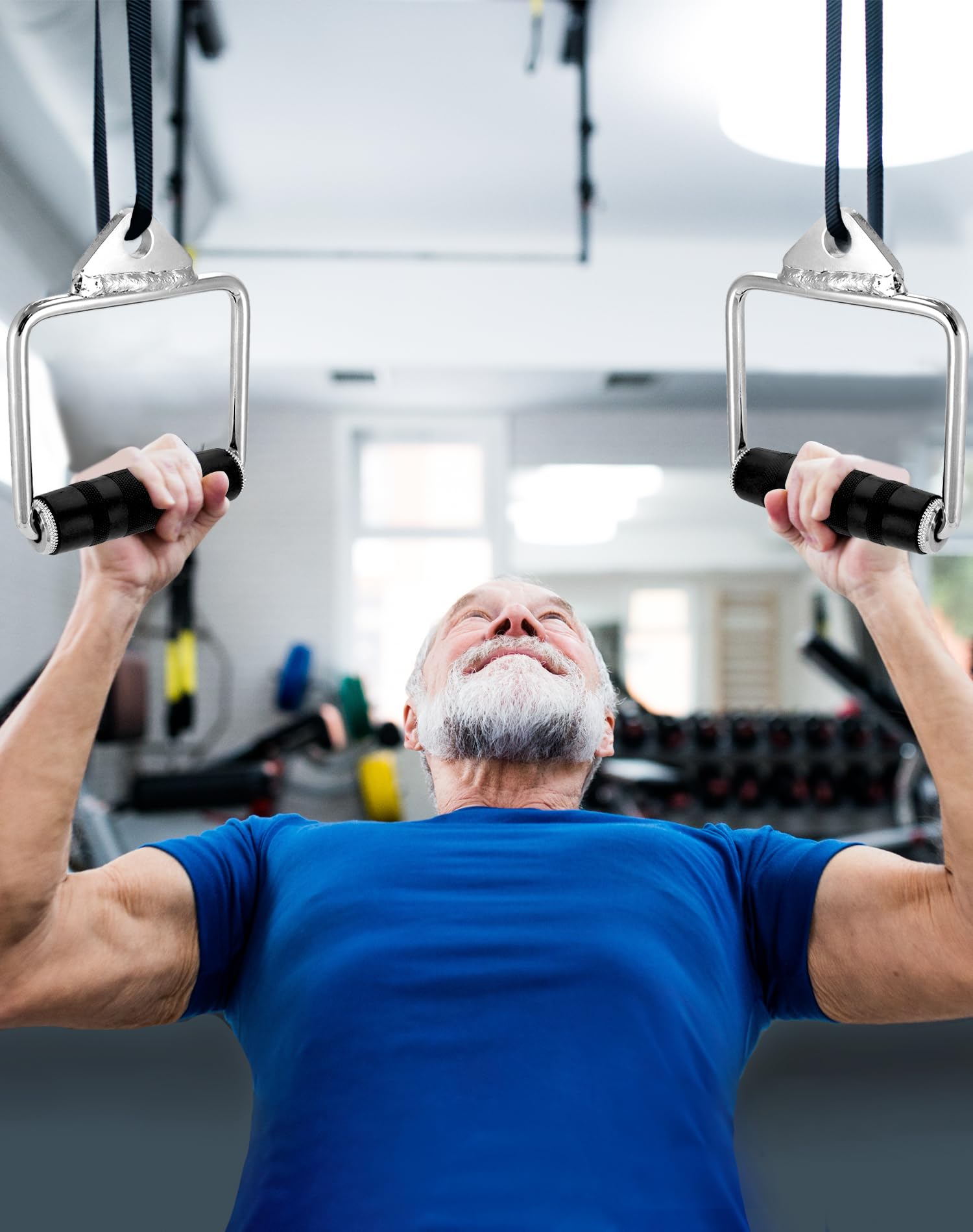 QWORK® 2 Pezzi Maniglie Palestra con Grip in Gomma, Accessori per LAT Machine