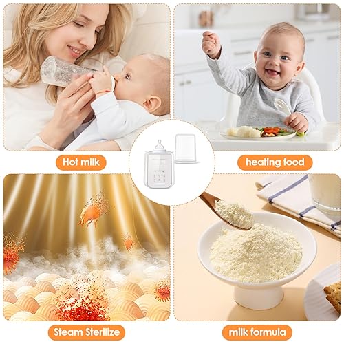 Miniatura 8 de Calentador de biberones, calentador rápido de leche para bebés 8 en 1 con temporizador, control inteligente de temperatura, tecnología de baño de