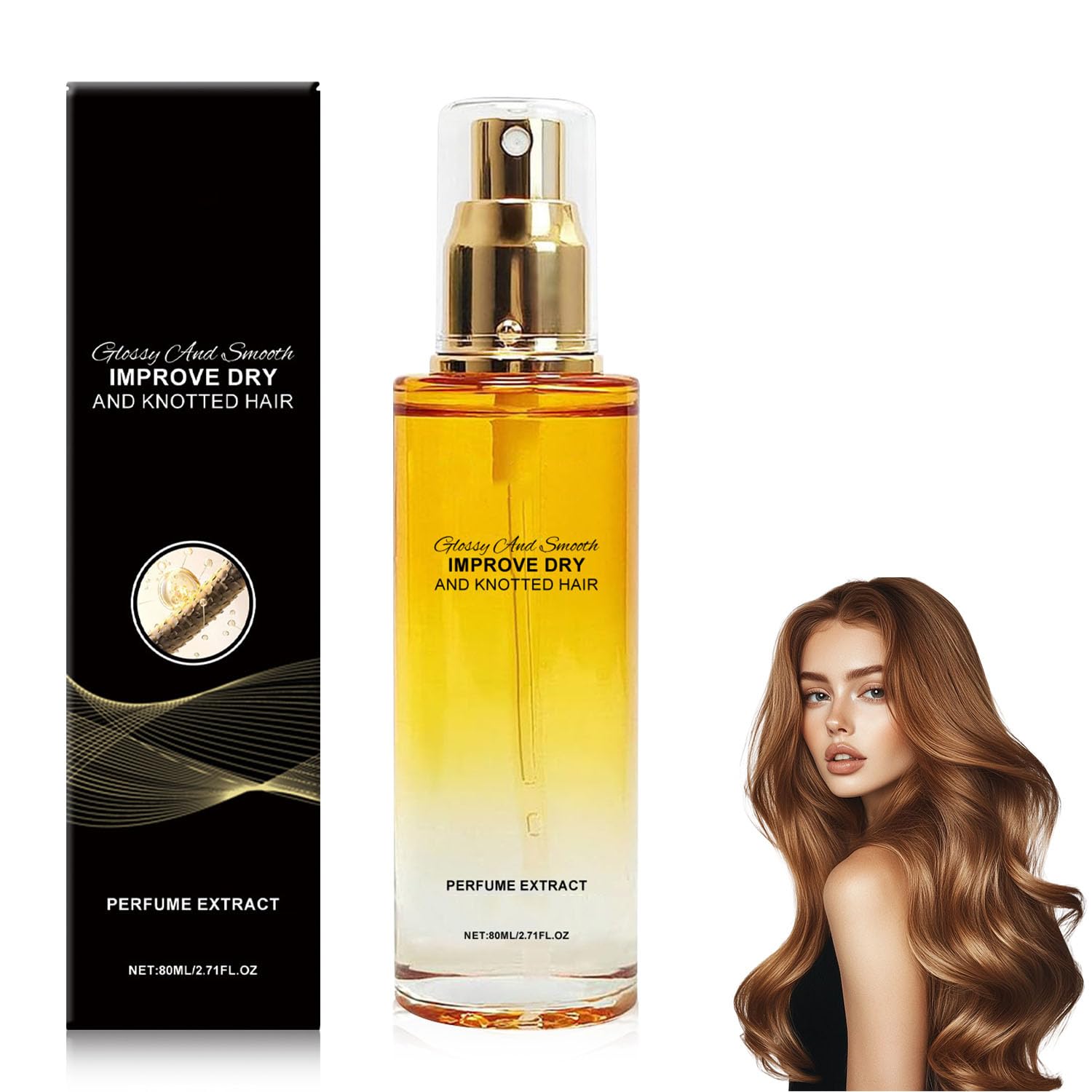 Hair Essential Oil Spray, Conditioning Oil Spray Scalp & Hair Strengthener Leave-ln Conditioner Comforting, Scented Hair Oil Perfume Spray for Dry and Frizzy Hair