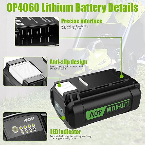 Miniatura 3 de ANTRobut 6.5Ah 40 voltios para batería Ryobi 40V OP4026 OP4050 OP4060 OP40601 reemplazo para batería de litio Ryobi 40V