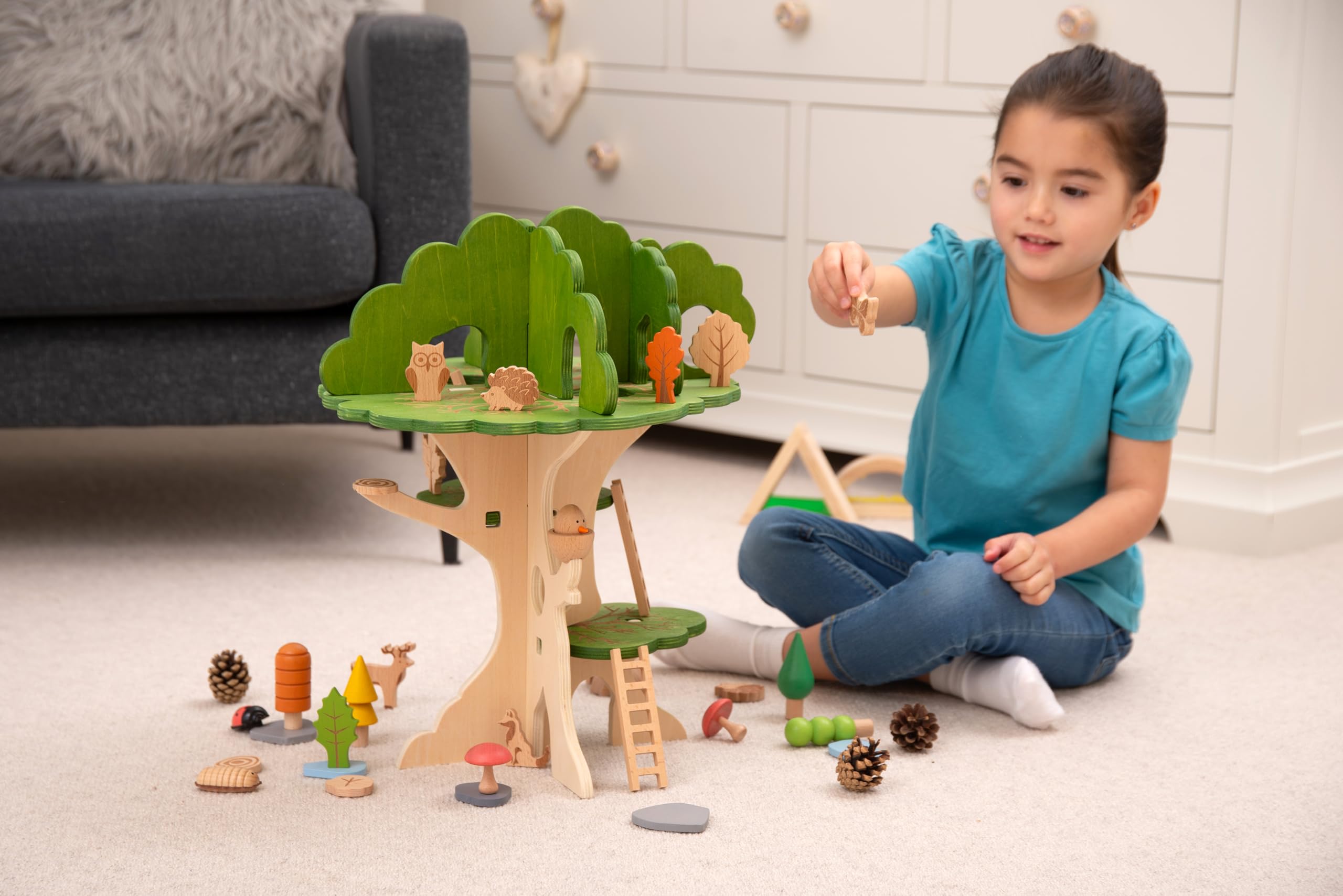 Tickit 74059 Woodland Trail Tree House – Wooden Treehouse – Playhouse – Small World Play