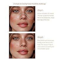 Vista 6 de Pluma de pecas, 2 colores, impermeable, duradero, natural, como la cara, pecas, maquillaje, 2 unidades, 0.17 onzas líquidas