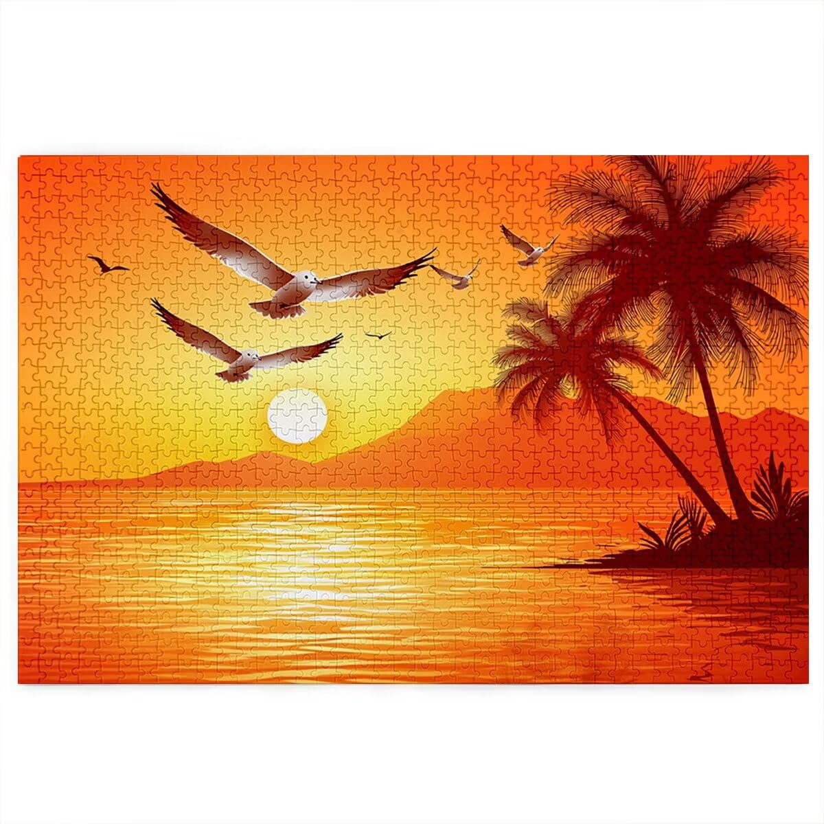 Puzzle dla dorosłych 4000, puzzle o zachodzie słońca dla dorosłych, układanki krajobrazowe, 4000 elementów, drewniane puzzle z wykwintnym pudełkiem, niemożliwe puzzle do dekoracji wnętrz, prezenty dla
