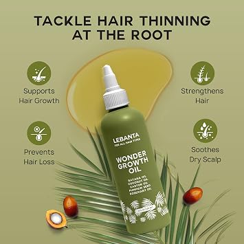 Lebanta Batana Oil For Hair Growth - 100% Pure, Raw & Natural Blend With Organic Castor, Pumpkin Seed, Coconut and Rosemary Oil - Thicker, Stronger Hair For Men & Women Scalp (3 Pack)