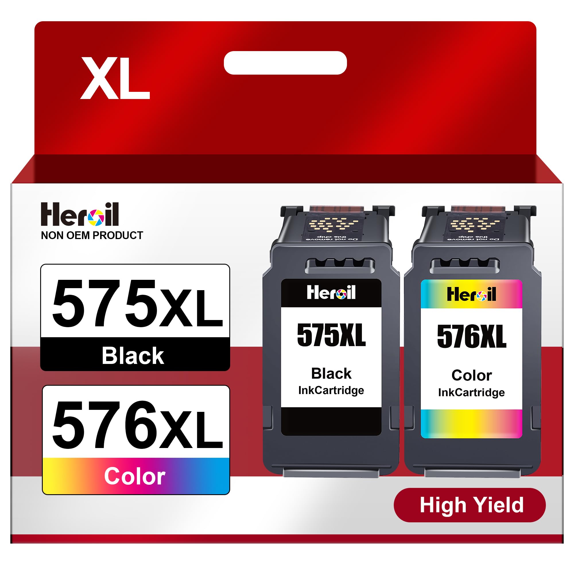 PG-575 CL-576 XL PG-575XL CL-576XL Cambio de Cartucho de Tinta para Canon 575 576 XL Cartucho de Tinta PG575 CL576 para PIXMA TS3550i TS3551i TS3750i TR4750i TR4755i（Negro Colour）