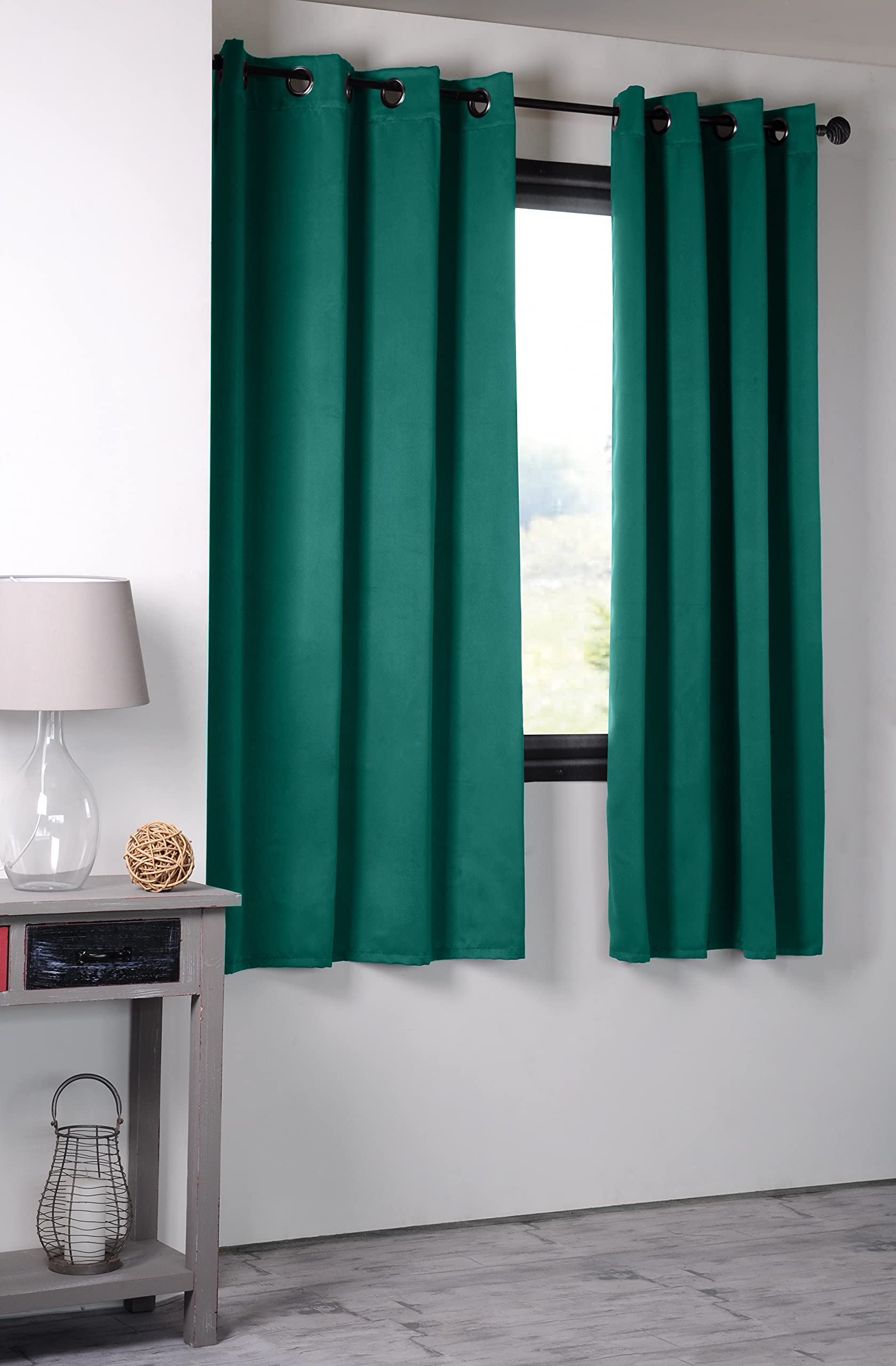 Lovely Casa Emerald Notte Curtain 135 x 180 cm 100% Polyester, W 53.1" x L 70.9" (1 Panels) - Image 3