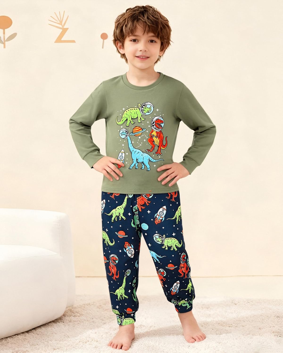 CARETOO Boys Pajamas Long Sleeve Top Long Pants Pajama Sets Kids Funny Prints Pjs 2 Piece Boy Sleepwear 3-12 Years - Image 4