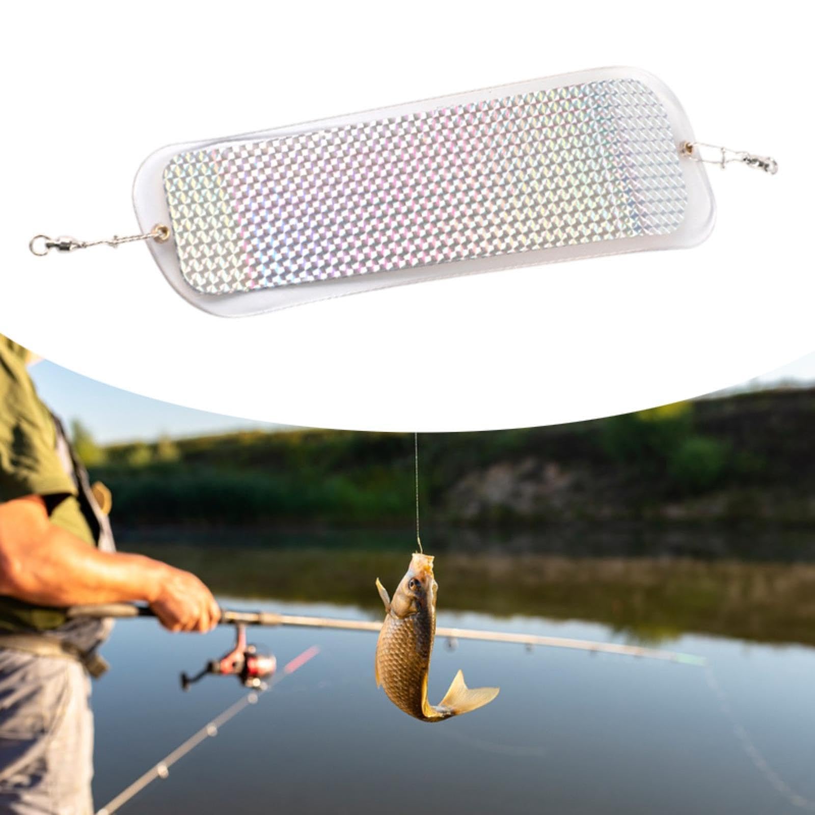 Vaveren Fishing Lure Flasher Underwater Trolling Fishing Flasher Saltwater Effective Flashing Trolling Accessory for Men Angler Women, Clear