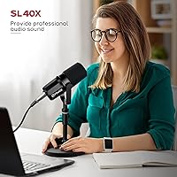 Vista 6 de FDUCE Micrófono dinámico XLR para grabación vocal, podcasting, juegos, transmisión en vivo y difusión, micrófono cardioide totalmente metálico