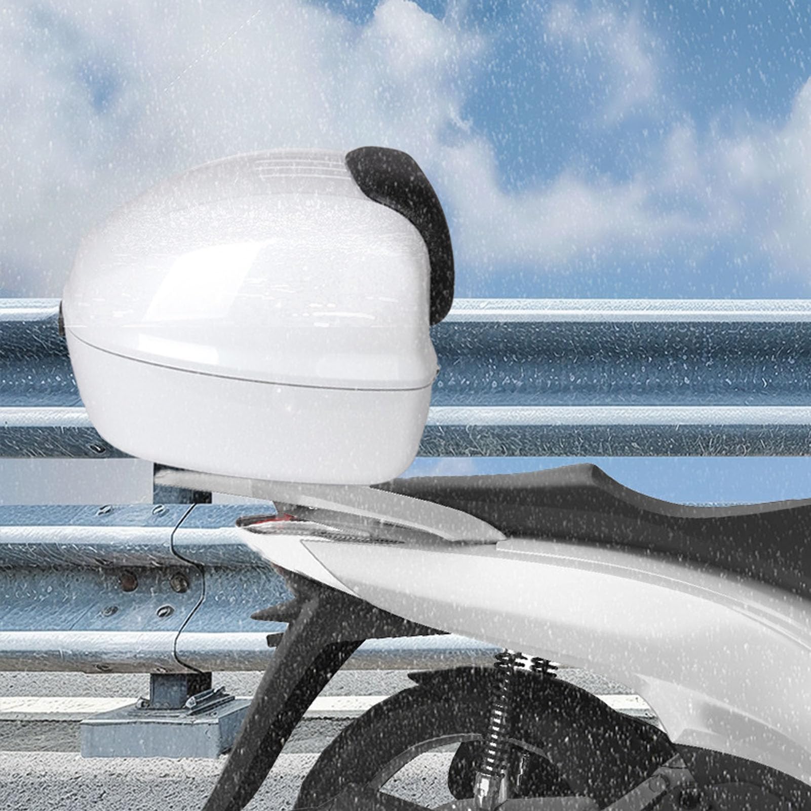 33L Zamknięte Górne Pudełko Motocyklowe, Tylne Tylne Pudełko ABS z Oparciem, Odpowiednie do Motocykli, Skuterów, Motocykli Elektrycznych z kombinacją Blokady ABS Wodoodporne