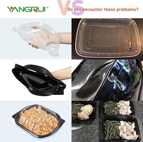 Miniatura 3 de YANGRUI Contenedor de preparación de comidas, paquete de 30 recipientes de 34 onzas sin BPA reutilizables para llevar con tapas, envoltura
