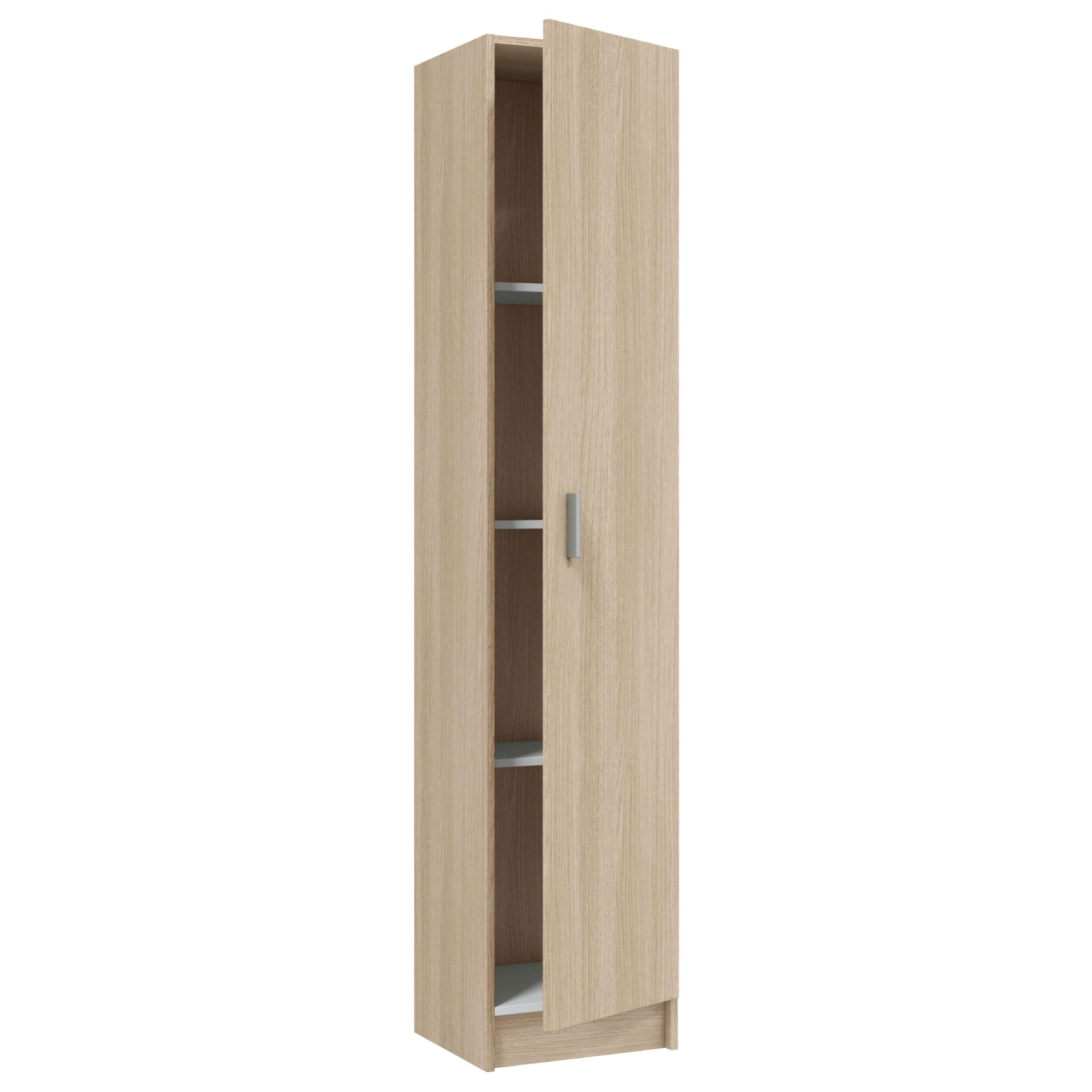 Habitdesign Armario Multiusos 1 Puerta 3 Estantes, 182x37x37 (AltoxAnchoxFondo - en cm), Columna Multiusos