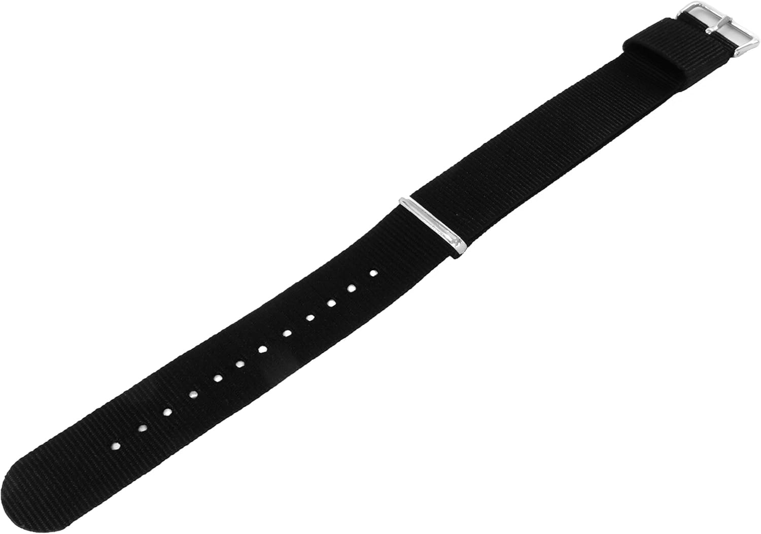 BARTON WATCH BANDS - Ballistic Nylon NATO Style Straps - Choice of Color, Length & Width (18mm, 20mm, 22mm or 24mm) 18mm - Standard (10") Black