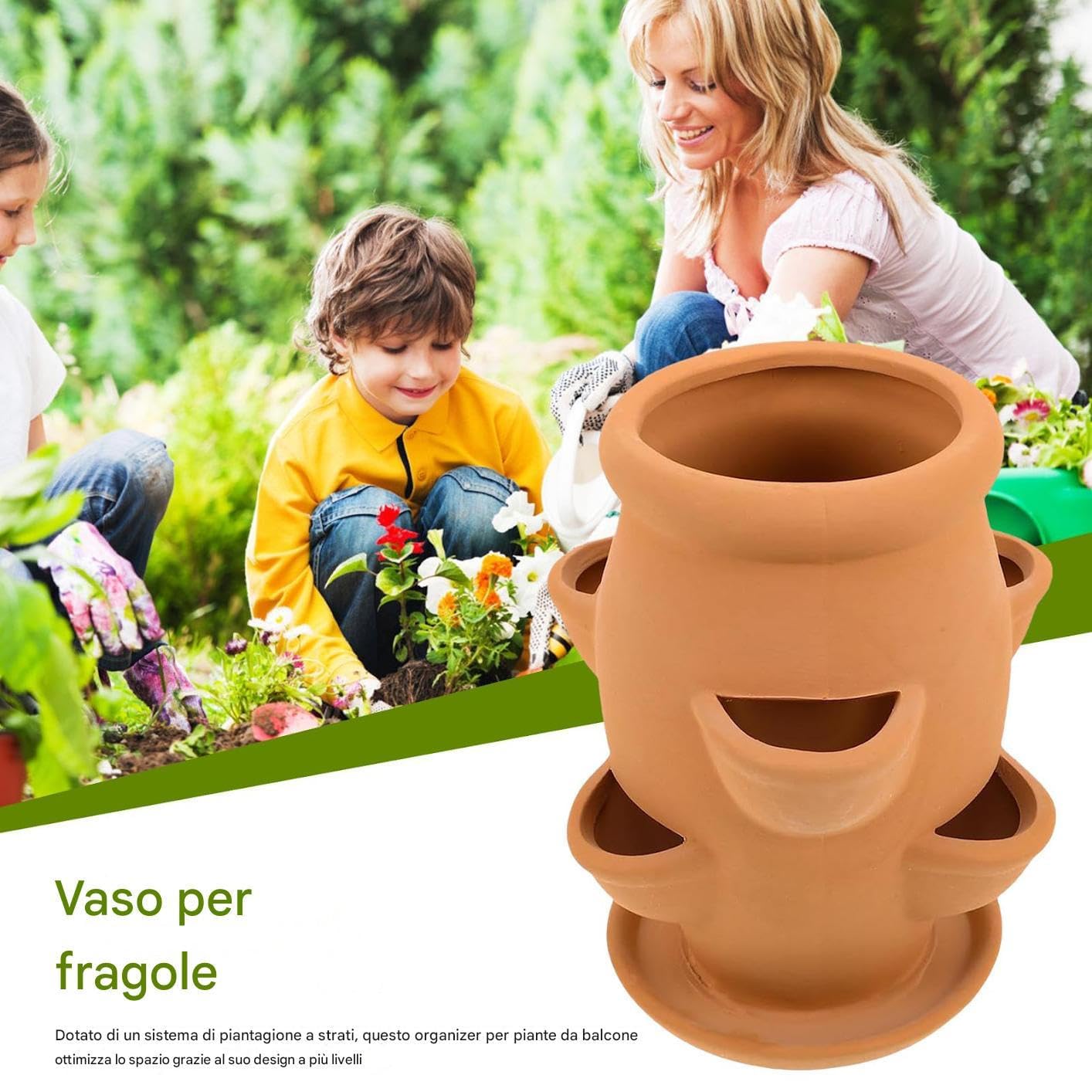 Truskawkowa doniczka z terakoty ze spodkiem, dekoracyjna doniczka na artykuły ogrodowe, warzywa, storczyki, balkon, patio, zioła, rośliny, dekoracja na zewnątrz