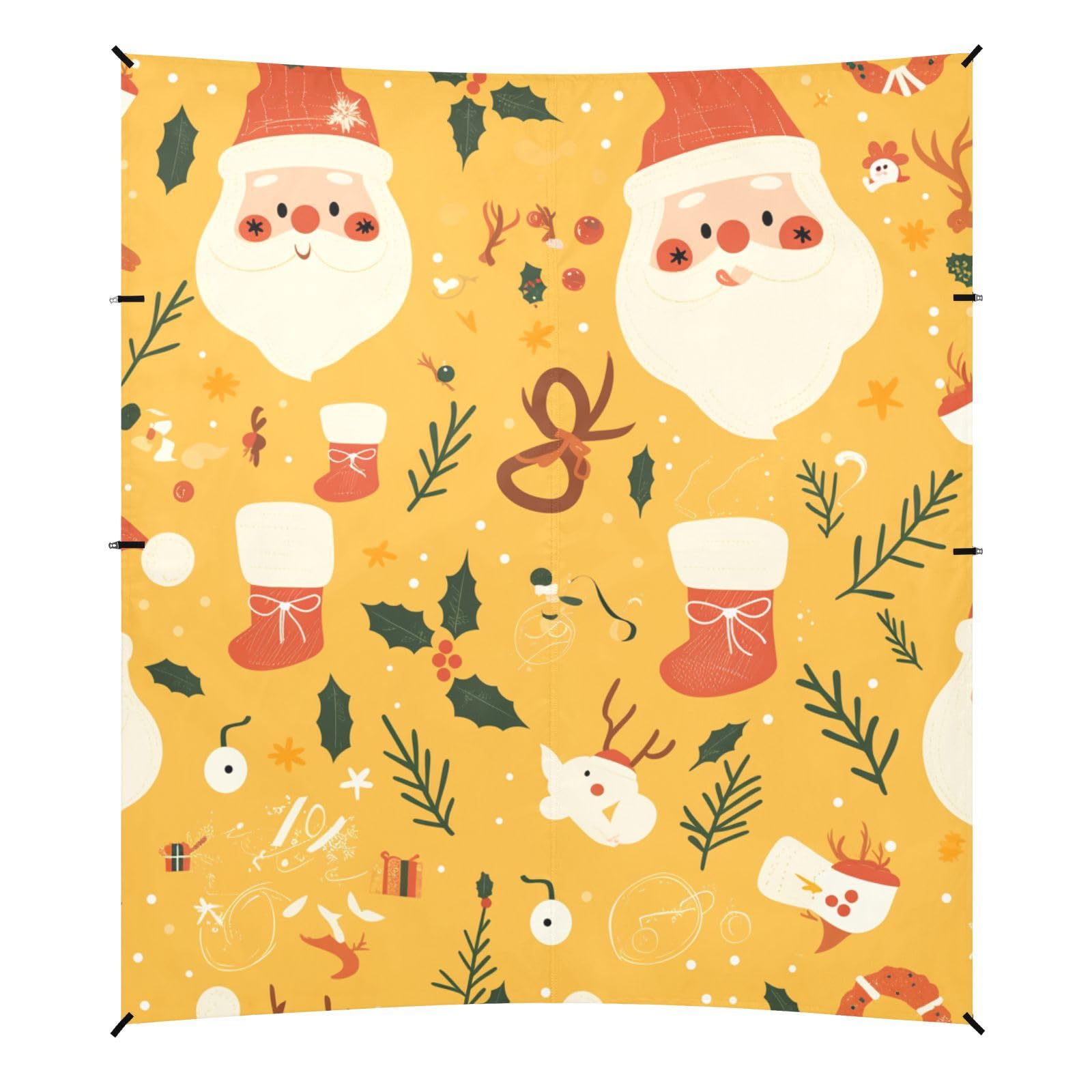 Ho Ho Ho Pattern Funny Christmas Amber Beach Tent UPF50+ Easy Setup Sun Shelter with Sand Shovel for Camping, Fishing, Backyard Fun