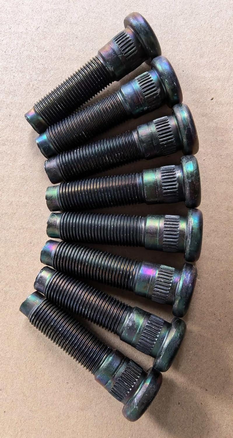 8pcs 9/16"-18 Serrated Front Wheel Lug Studs 610-382 0.648 in. Knurl 2.4 in. UHL Replacement for 1994-1999 Dodge Ram 2500 RWD, 1998-2003 Dodge Ram 2500 3500 Van