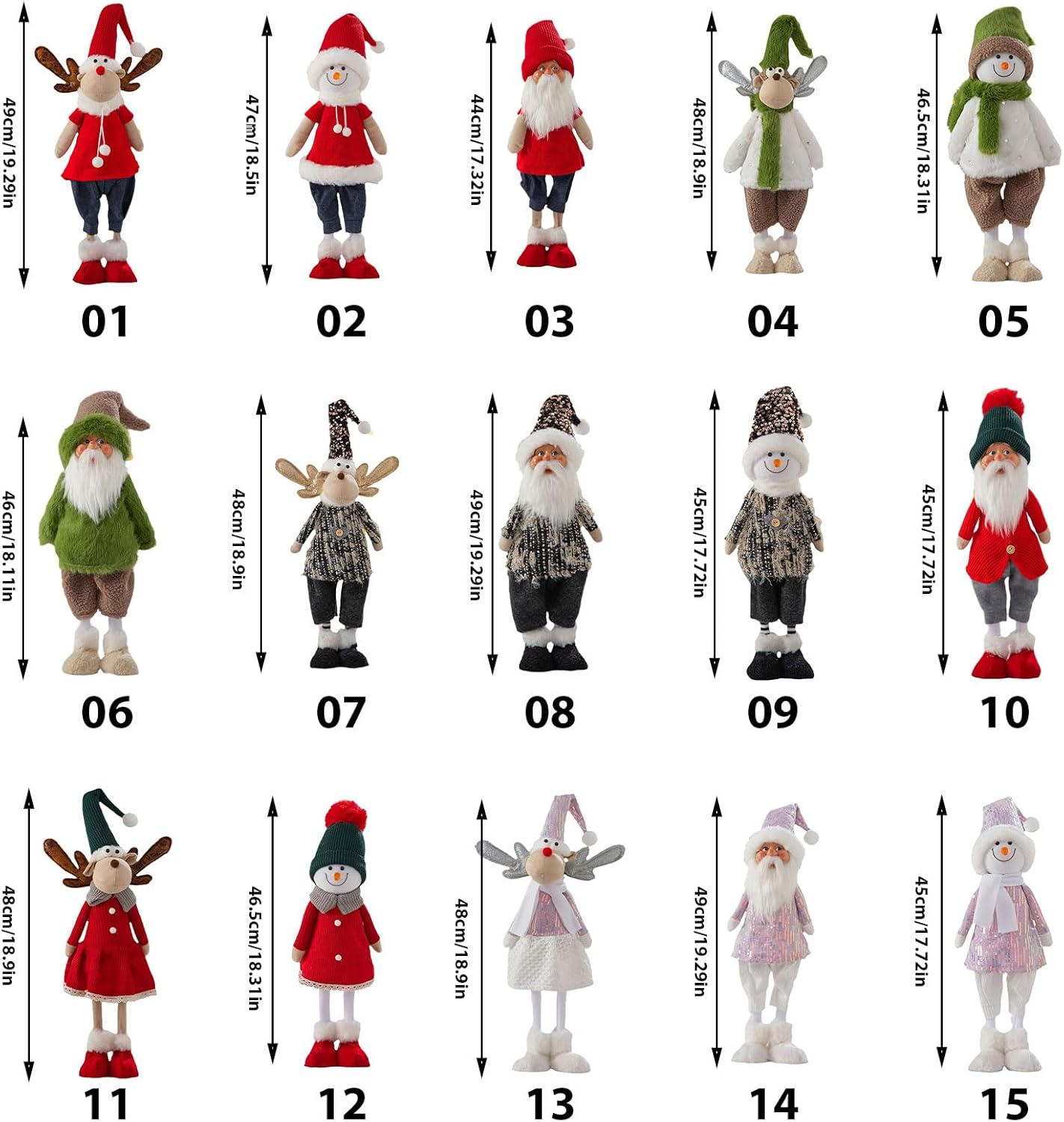 クリスマスサンタ/雪だるま/鹿の姿ホームデコレーションスタンディングドールズ窓添え屋内の屋外ホリデーデコレーションのための手作りの飾