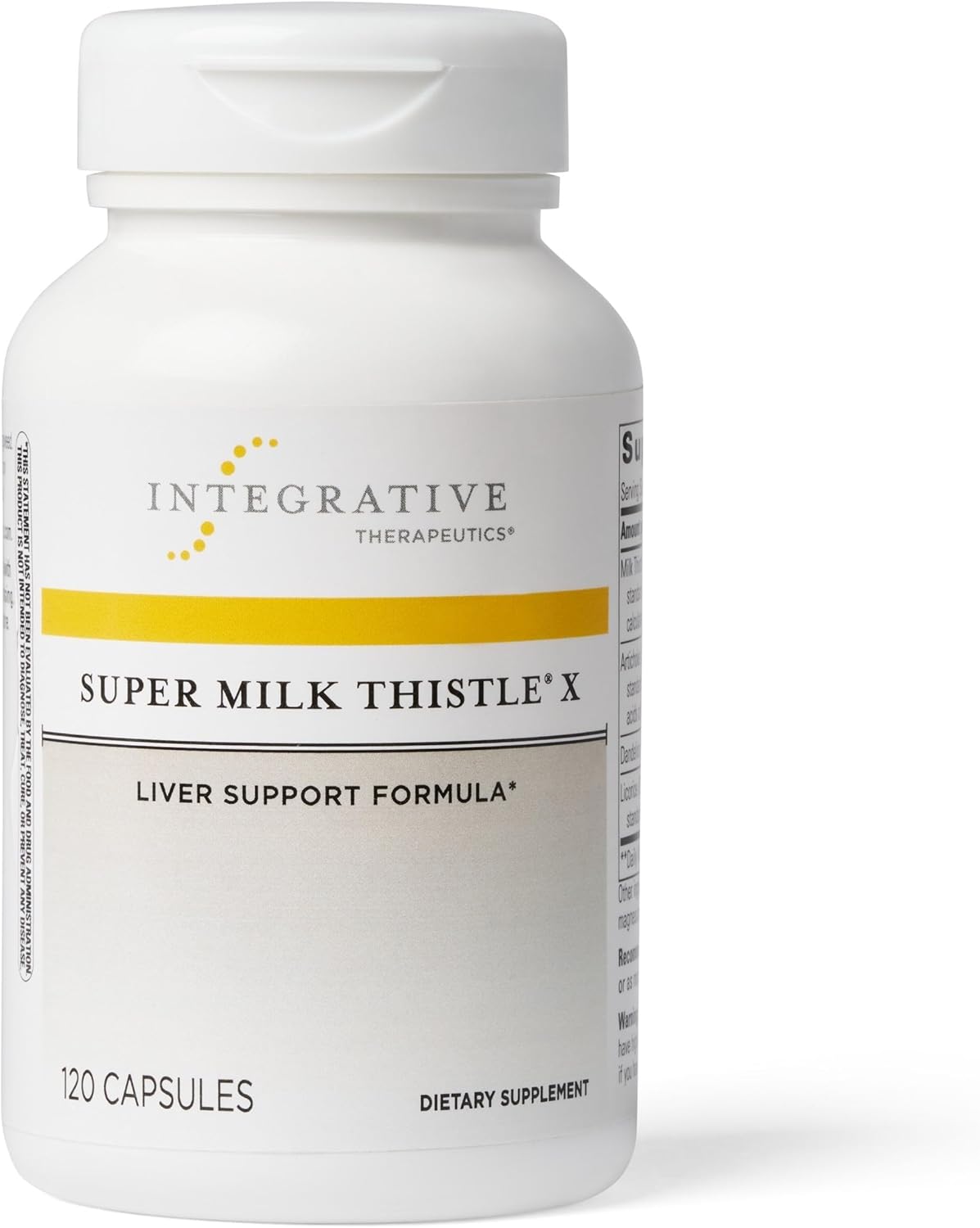 Integrative Therapeutics Super Milk Thistle X – Liver Support Formula* – Standardized to Silymarin – Liver Health Support with Artichoke Leaf, Dandelion Root & Licorice Root Extracts* – 120 Capsules