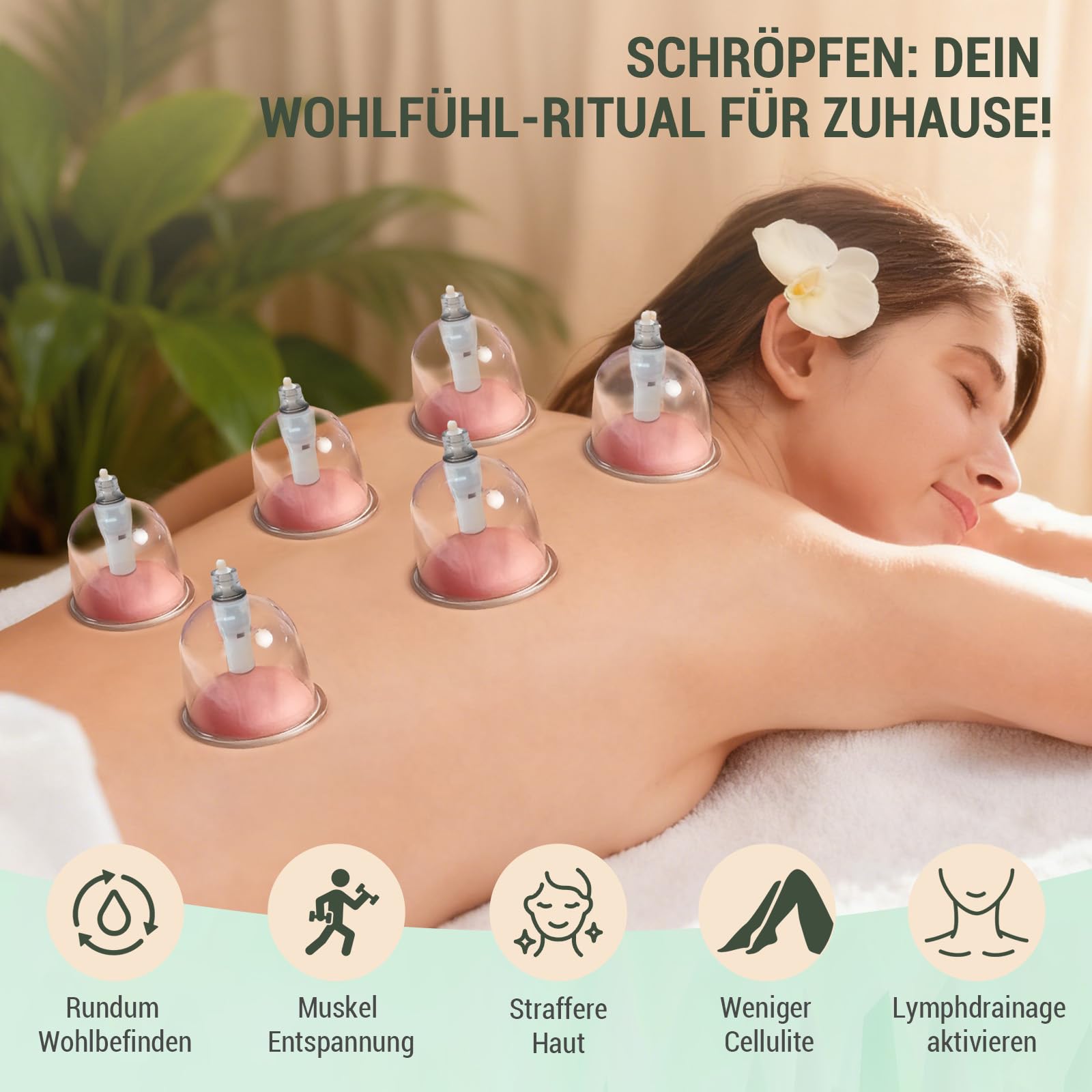 Schröpfgläser mit Vakuumpumpe, (24 Stück) Schröpfglas für Gesicht und Körper,Schröpfen set für Lymphdrainage，Muskelentspannung und gegen Cellulite，Schröpfset mit MiNi-Akupressurpunkt und Gua Sha-Brett