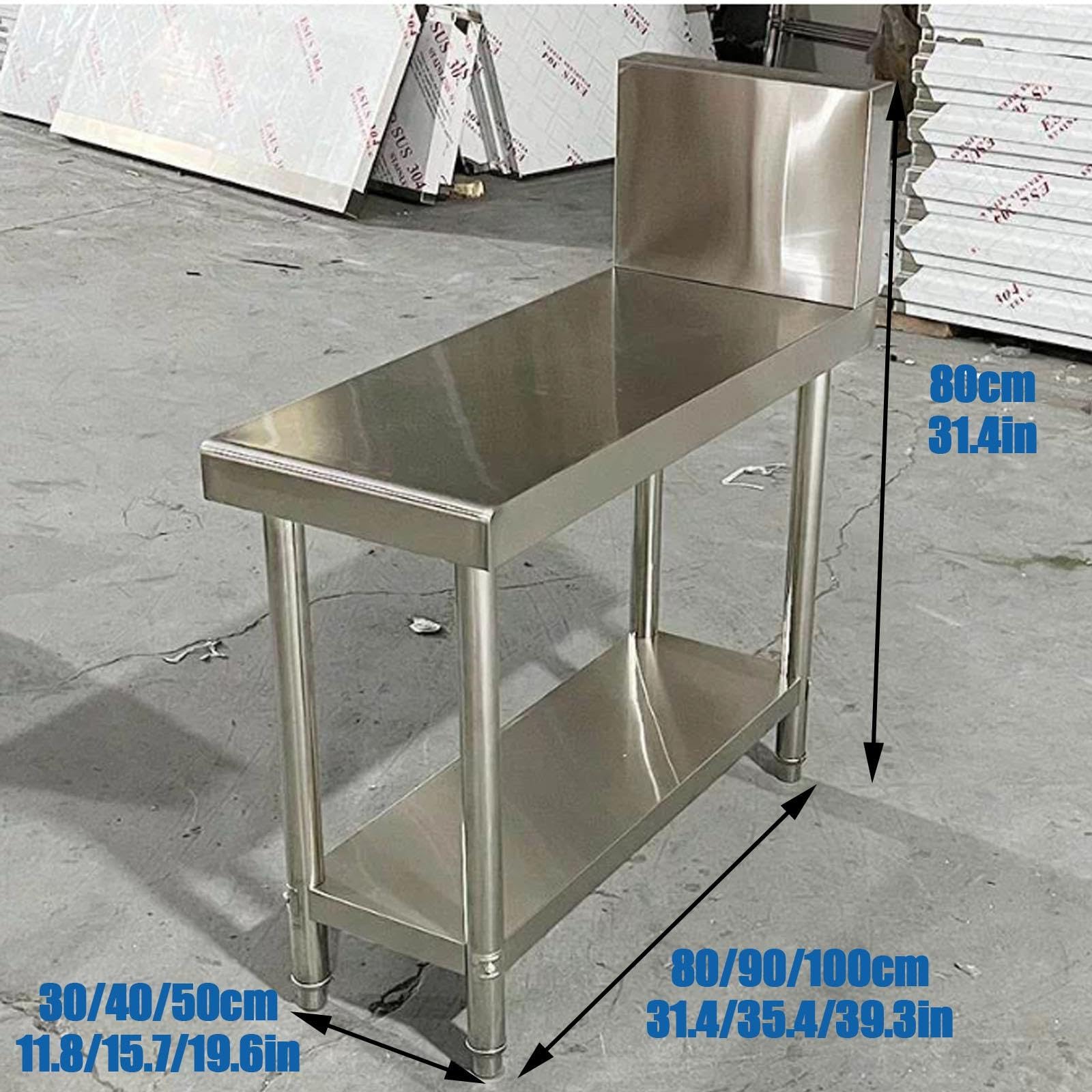 Piano di Lavoro Cucina, Tavolo Acciaio Inox, Tavolo Multifunzione