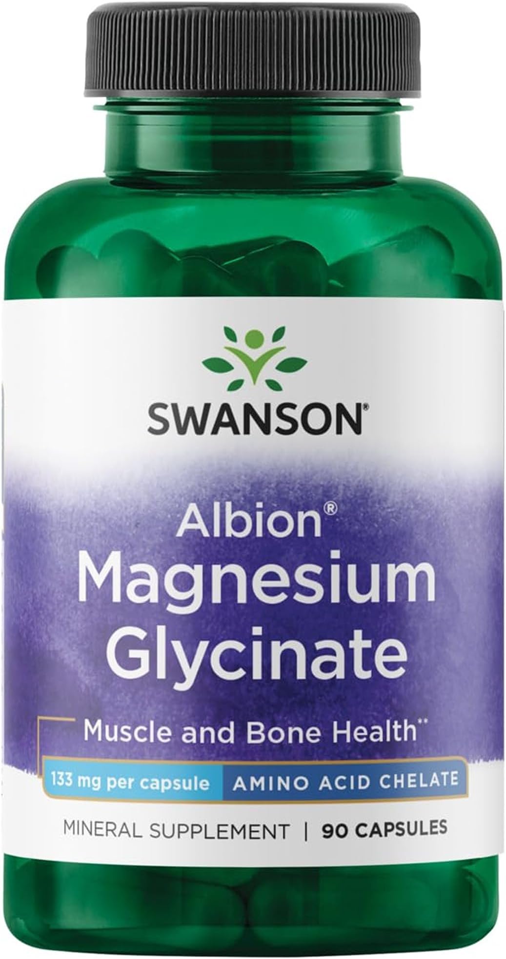 Swanson Albion Chelated Magnesium, 133 mg, 90 Caps