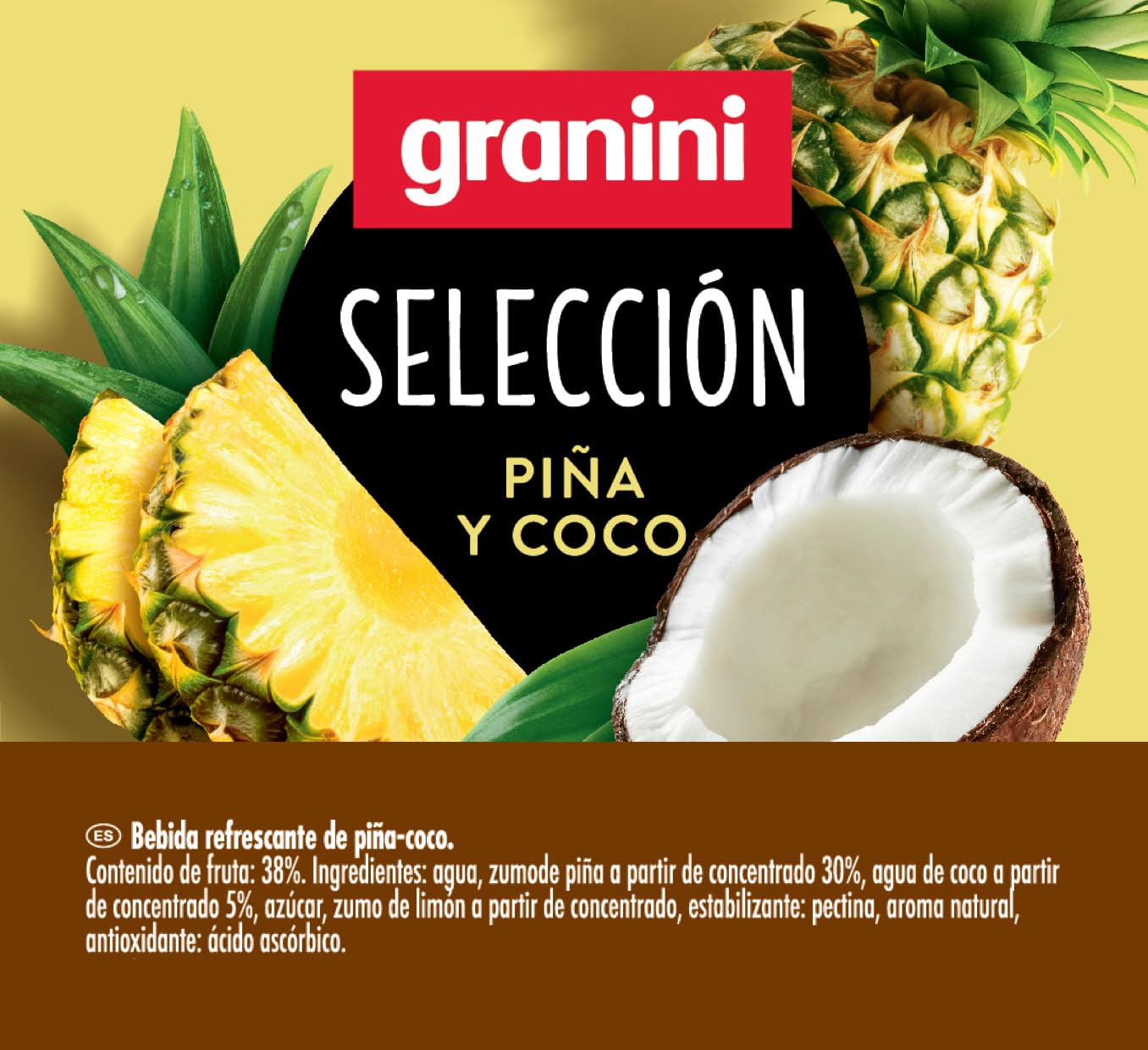 Granini Bebida a base de zumo de Piña y Coco Pack 6 x 1 Litro- PET