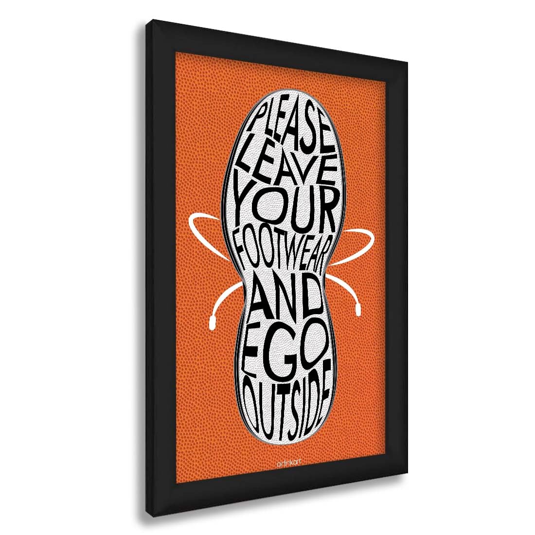 ArtinKart- Footwear Outside Quote Framed Poster, Funny Posters With Frame, Remove Your Shoes Outside, Main Entry Door Posters With Frame (Synthetic Wood, 9.5x13.5 inch) 1