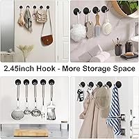 Vista 7 de Adhesive Hooks Heavy Duty, Hold 20 Lbs, Extra Large Long Self Stick on Hanger, Wide Sticky Round Decorate Hooks, for