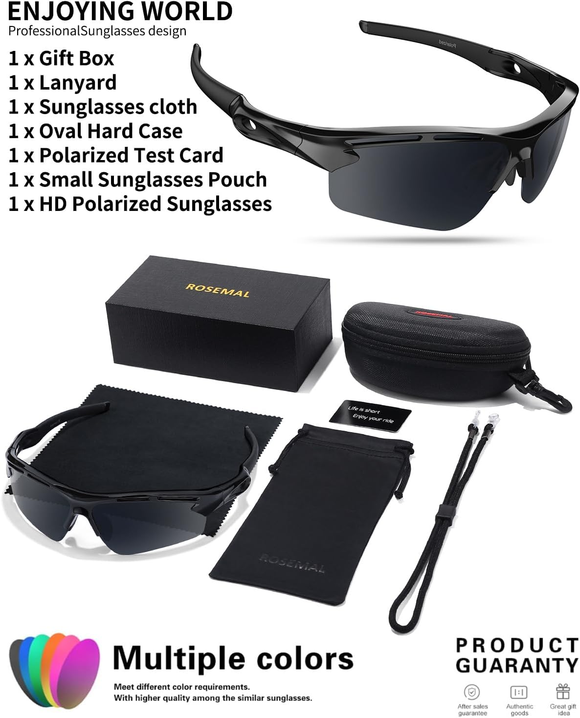 Polarized Sports Sunglasses for Men Women,UV400 Protection Sunglass for Running Cycling Fishing Hiking TR90 - Image 6