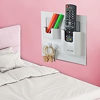 Vista 9 de Organizador de mesita de noche, soporte adhesivo para colgar en la pared, para teléfono, lentes de lectura, control remoto, bueno para el hogar