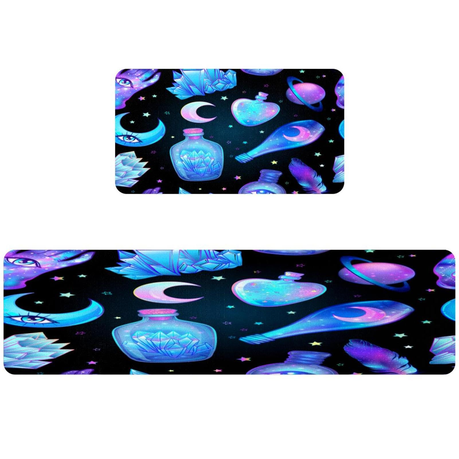 Alfombrillas de cocina VAPOKF moradas antideslizantes juego de 2 lavables