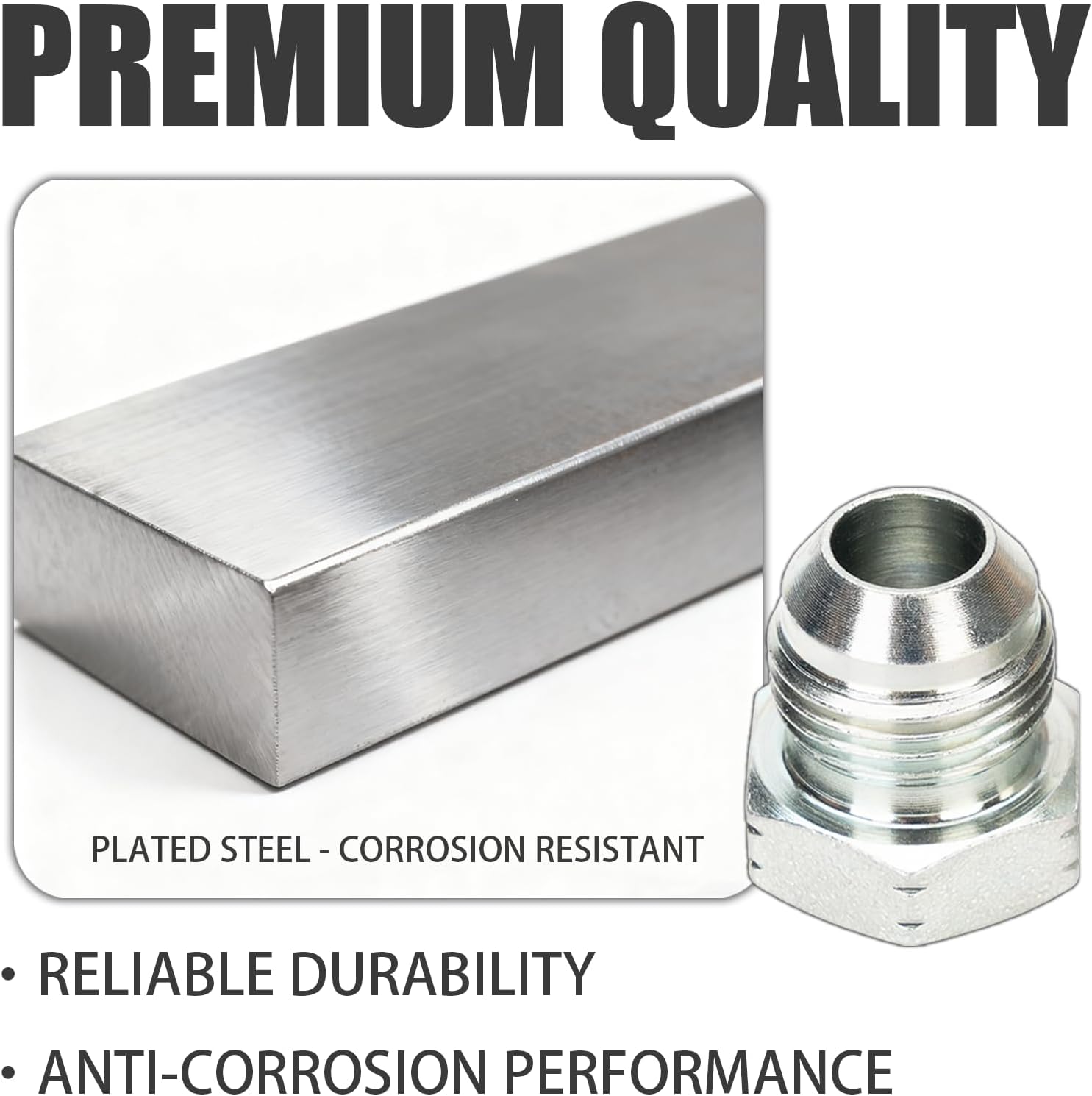 10 Pcs 3/4" Steel # 12 JIC 37 Degree Cap 0304-C-12 & Flared Tube Fitting Plug 2408-12, Hydraulic Adapter Fitting For 1-1/16-12 Thread